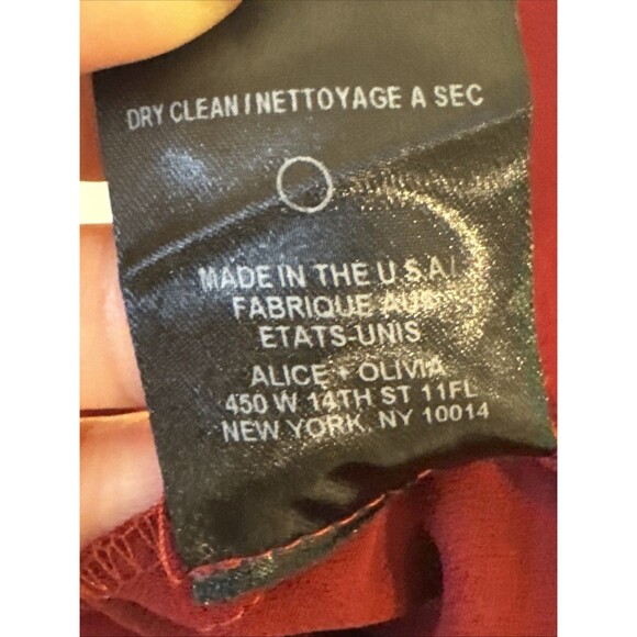 NWT Alice + Olivia Dylan Size 10 High Waisted Wide Leg Trousers Wine Red Bordeau - Picture 8 of 14